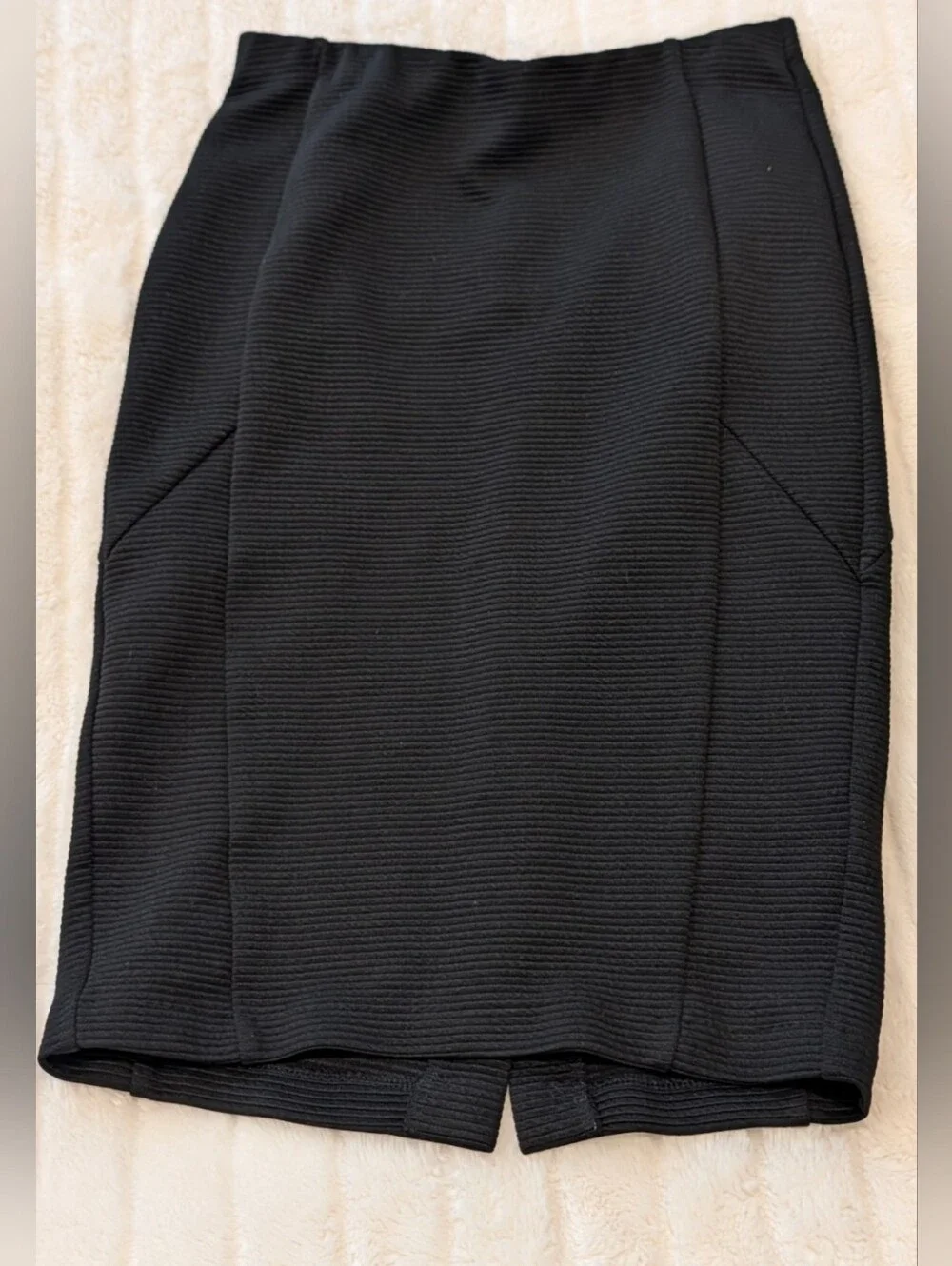 Bar III Black Ribbed Ponte Pencil Skirt